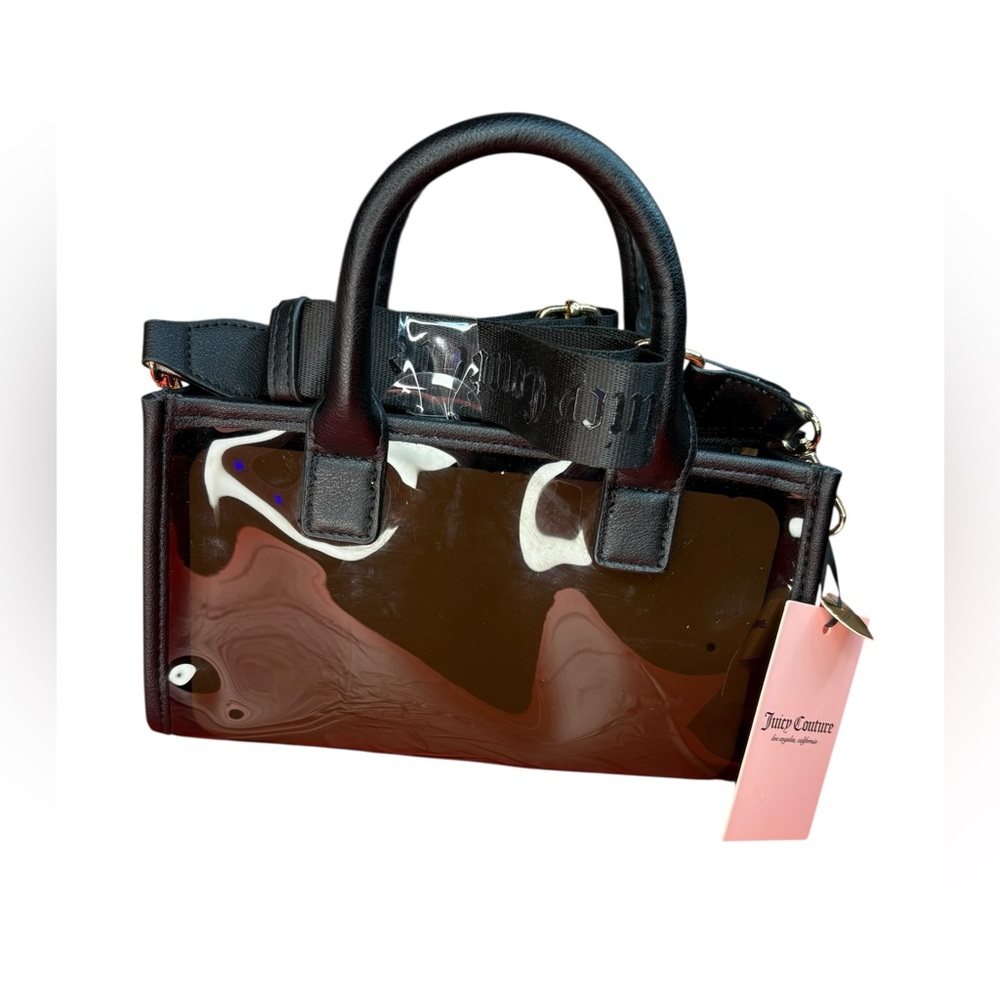 Juicy Couture Glossy Black Licorice Mini Satchel Bag Purse - Picture 6 of 6